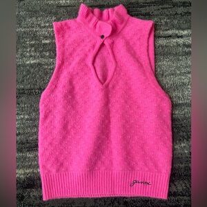 GANNI Fuchsia Alpaca/Wool Sleeveless Sweater